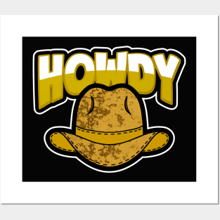 BROWN Cowboy Hat Howdy Posters and Art